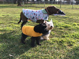 Mustard Cable Knit Dog Coat