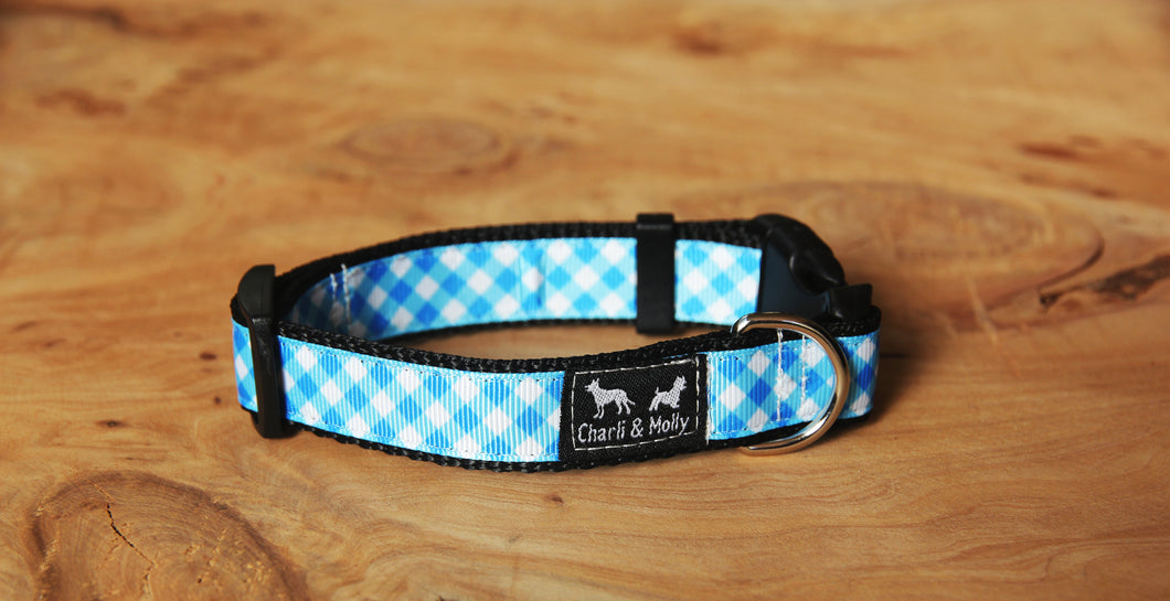 Gingham Dog Collar