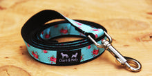 Load image into Gallery viewer, Aqua Roses Dog Lead