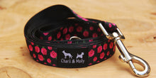 Load image into Gallery viewer, Pink Roses on Black Dog Lead