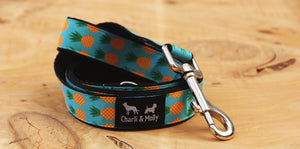 Pineapples Blue Dog Lead